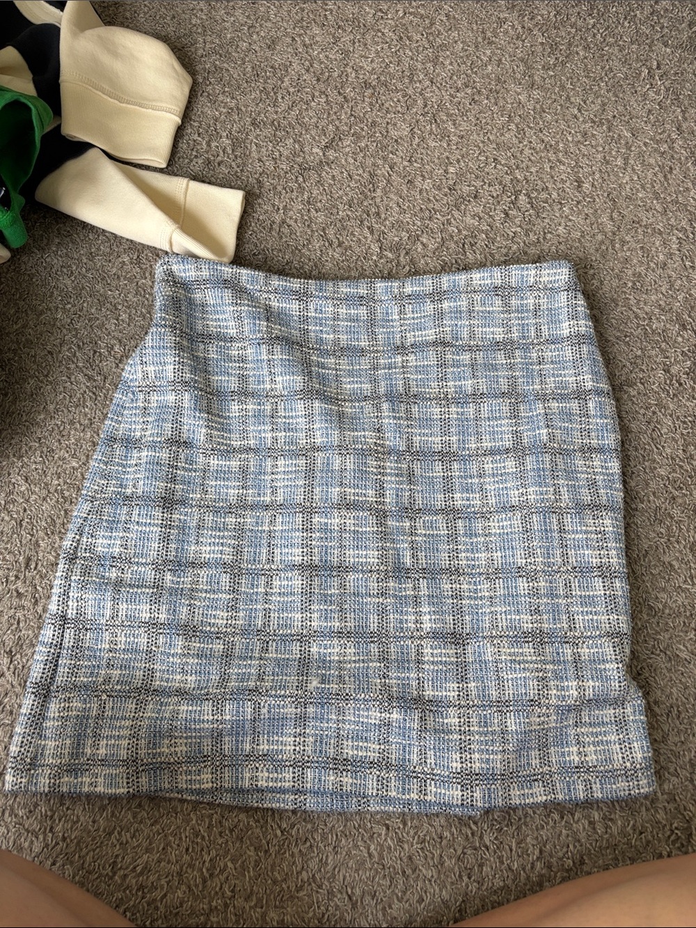 Loft Blue Plaid Tweed Mini Skirt - Women's